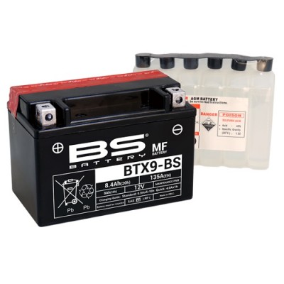 Battery BS BTX9-BS (open w/acid pack)